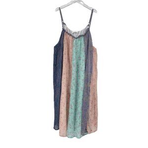 Ces Femme Striped Pastel Panel Mini Dress in Mint, Blush & Navy